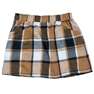 SHEIN Curve Mini Skirt Plus 2X Plaid Elastic Waist  Preppy Classic Career Wear
